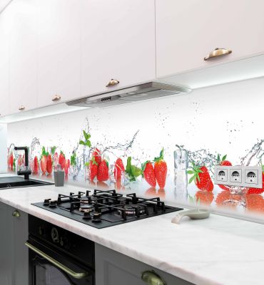 Küchenrückwand Erdbeeren selbstklebend Hauptbild mit Beispiel