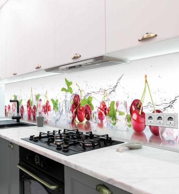 Küchenrückwand Cherry selbstklebend Hauptbild mit Beispiel