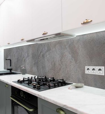 Küchenrückwand verwaschene helle Stahlwand selbstklebend Hauptbild mit Beispiel