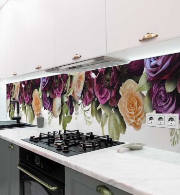 Küchenrückwand Purpur blühende Blumen  selbstklebend