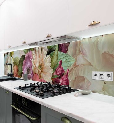 Küchenrückwand Farbenfroher Blumenstrauss hell selbstklebend