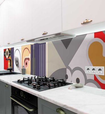 Küchenrückwand Abstrakte Instrumente Malerei  selbstklebend Hauptbild mit Beispiel