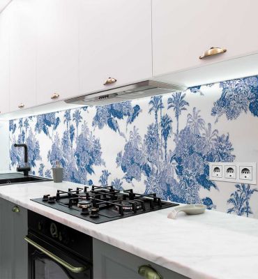 Küchenrückwand Blätterdschungel selbstklebend Hauptbild mit Beispiel