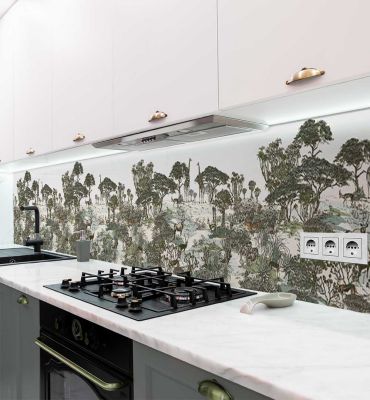 Küchenrückwand Savanne Malerei farbvoll selbstklebend Hauptbild mit Beispiel