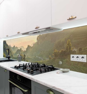 Küchenrückwand minimalistische Weinberge selbstklebend