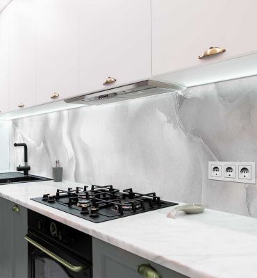 Küchenrückwand Weißer Marmor mit Rissen selbstklebend Hauptbild mit Beispiel