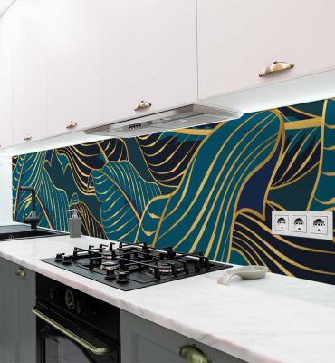 Küchenrückwand Überlappende Dschungelblätter selbstklebend Hauptbild mit Beispiel