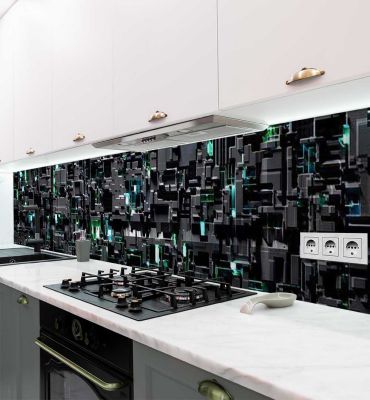 Küchenrückwand Technologie Muster selbstklebend Hauptbild mit Beispiel