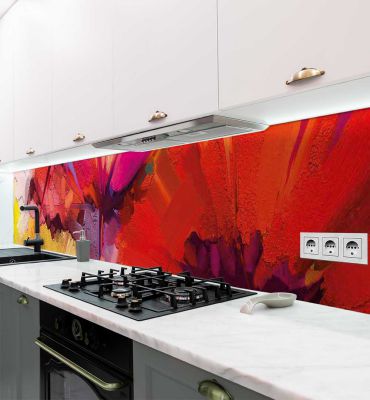 Küchenrückwand Bunte Blüten Malerei selbstklebend Hauptbild mit Beispiel