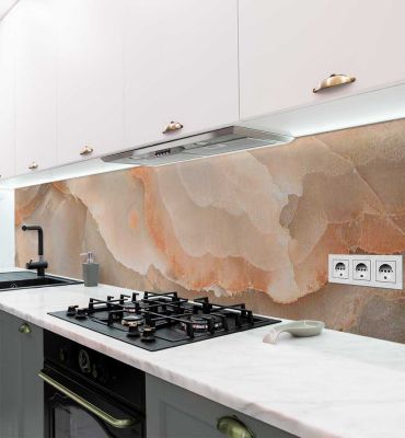 Küchenrückwand wellige Marmor Steinplatten selbstklebend Hauptbild mit Beispiel