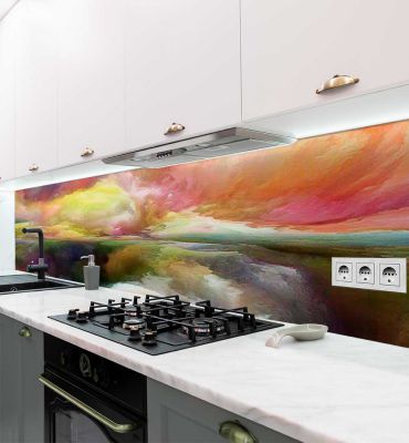 Küchenrückwand Bunte Horizont Malerei selbstklebend Hauptbild mit Beispiel