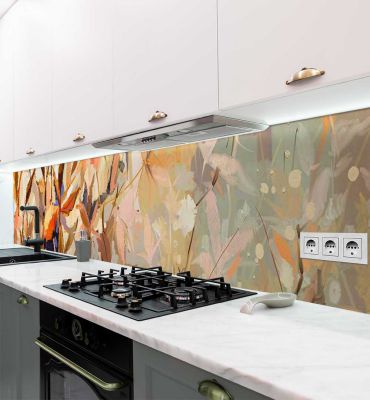 Küchenrückwand gemalte Blumen und Pflanzen selbstklebend Hauptbild mit Beispiel