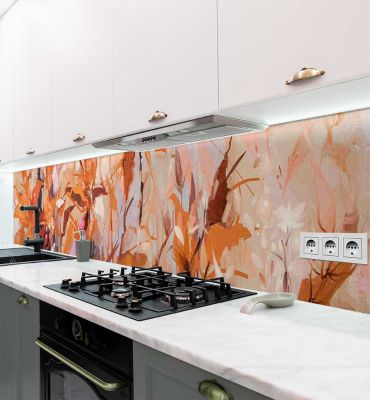 Küchenrückwand Blühendes Blütenfeld künstlerisch gemalt selbstklebend