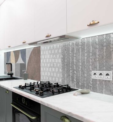 Küchenrückwand Bohofarben Retro Muster selbstklebend Hauptbild mit Beispiel