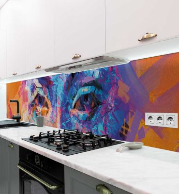 Küchenrückwand abstrakt gemalte Augen selbstklebend Hauptbild mit Beispiel