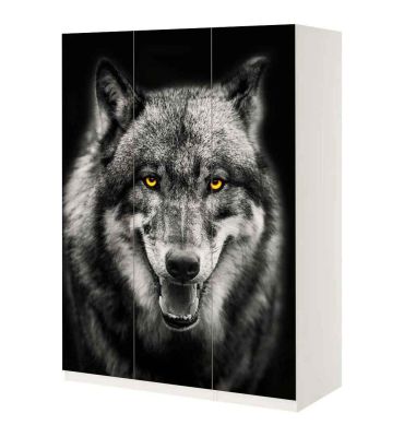 Schrankaufkleber Wolf Abmessung 2 Tür 236 cm