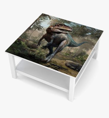 Tischfolie T-rex im Dschungel Bubblefree selbstklebend