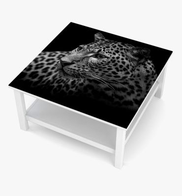 Tischfolie Leopard grau Bubblefree selbstklebend Motivansicht