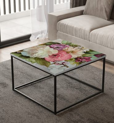 Tischfolie Farbenfroher Blumenstrauß hell Bubblefree selbstklebend Hauptbild mit Beispiel
