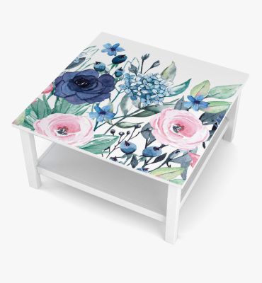 Tischfolie Gezeichnetes Blütenfeld  Bubblefree selbstklebend Motivansicht