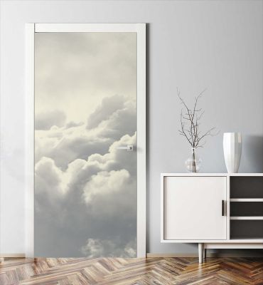 Türtapete Wolken weiß Hauptbild mit Beispiel