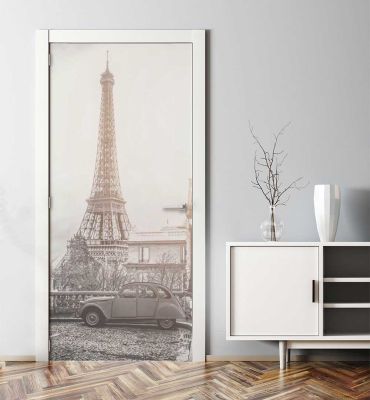 Türtapete Blick auf Eiffelturm Hauptbild mit Beispiel