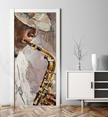 Türtapete Saxophon Musik Hauptbild mit Beispiel