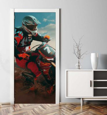 Türtapete Motocrossfahrer Hauptbild mit Beispiel
