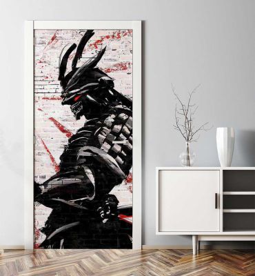 Türtapete Dämonen Samurai mit Katana Hauptbild mit Beispiel