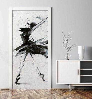 Türtapete tanzende Ballerina mit Vögel Gemälde Hauptbild mit Beispiel
