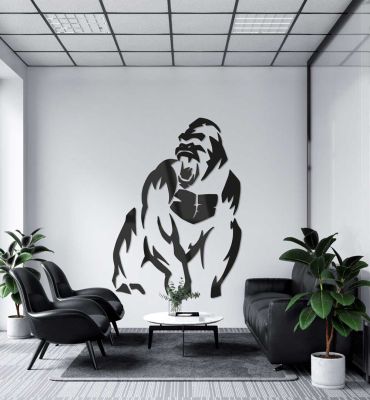 Lebensgroße Wanddeko Gorilla Ansicht im Raum