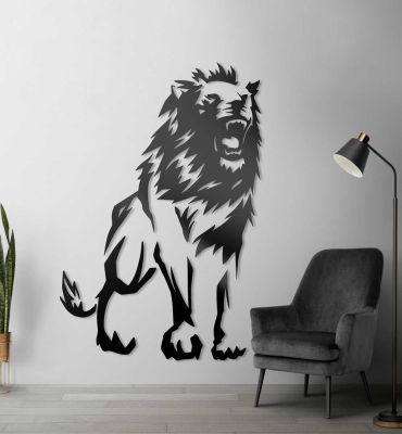 Lebensgroße Wanddeko Löwe Hauptbild mit Beispiel