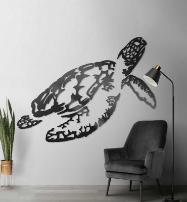 Lebensgroße Wanddeko Schildkröte Hauptbild mit Beispiel