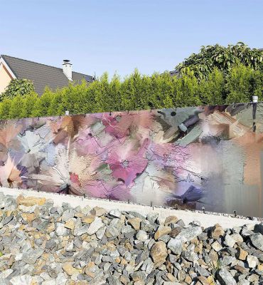 Zaunbanner Rosa abstrakt gemalte Blüten Hauptbild mit Beispiel